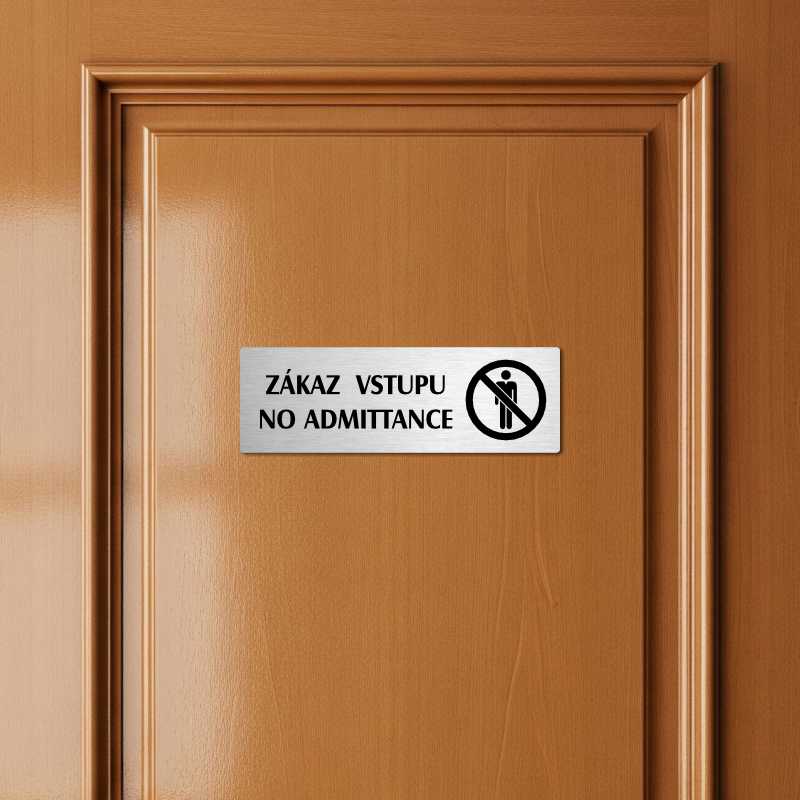 Zákaz vstupu, 240x79mm, zlatá popiska s rámečkem